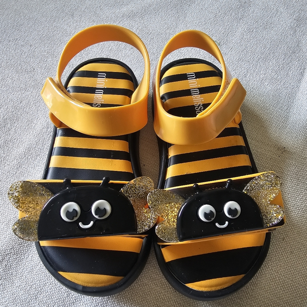 Mini Melissa Yellow Bee Kids Sandals
